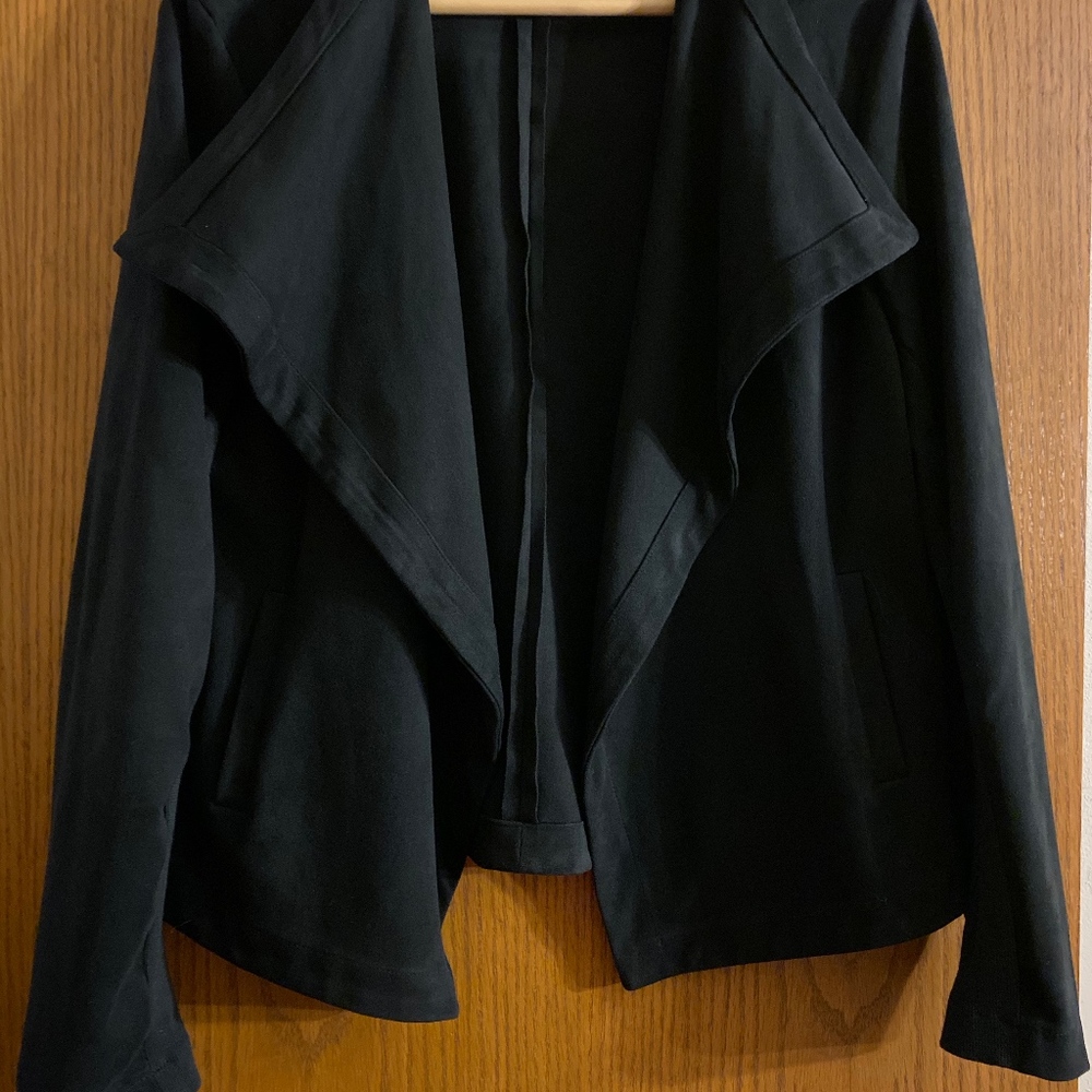 Black casual polyester, blazer, women's
